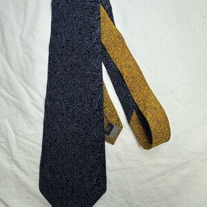 Keith Haring Neck Tie Vintage Pop Art Office Blue Yellow Silk Abstract